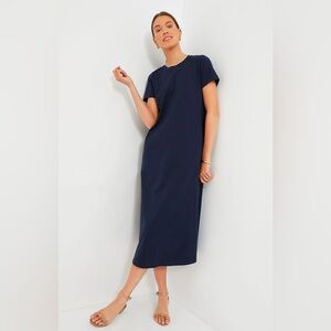 Tuckernuck Classic Navy Midi Dress Cosby l casual cotton dress large
